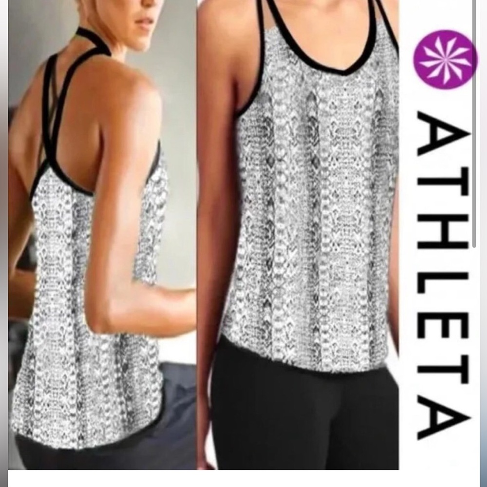 Athleta limitless black and white tank top size XS